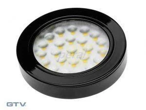 Точковий накладний світлодіодний світильник GTV Vasco 1,7W, 12V, 24 діода, чорний, холодний білий