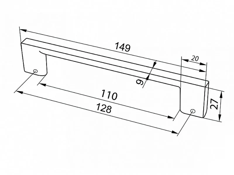 Ручка меблева D-705/128 BLKM