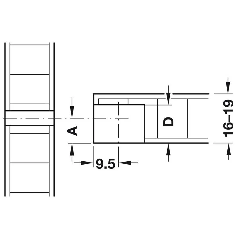 З'єднувальний елемент Häfele Rafix 20, пластиковий, без буртика