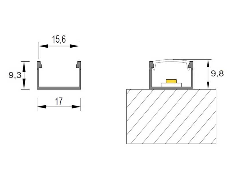 Профиль LED накладной ЧЕРНЫЙ, 2м — изображение 2