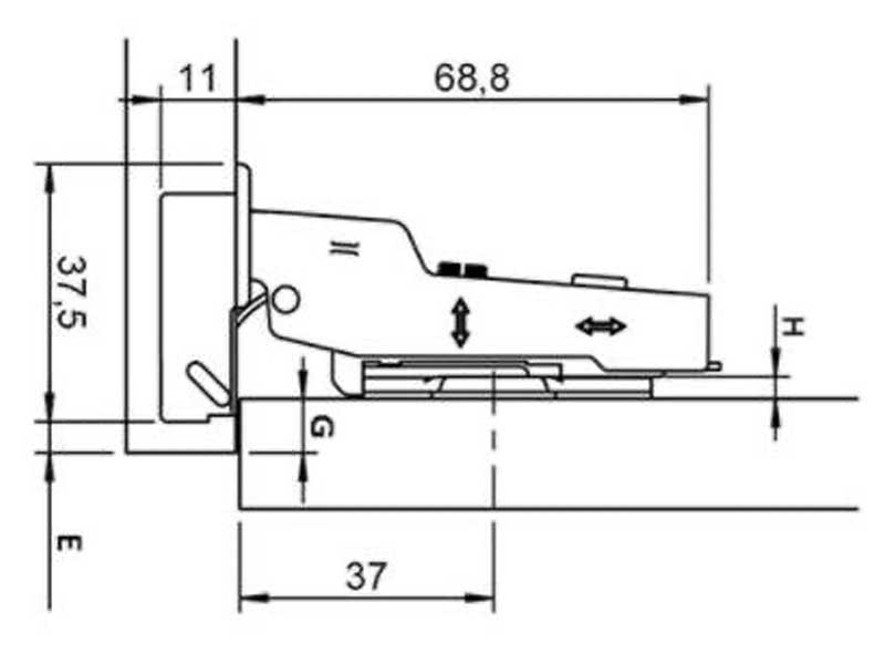 Петля полунакладная с доводчиком HAFELE NEW 311.04.001