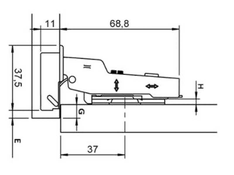 Петля внутренняя с доводчиком HAFELE NEW 311.04.002