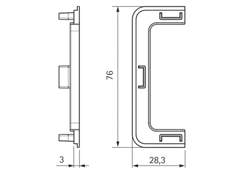 Заглушка универсальная на пофиль С черная GOLA