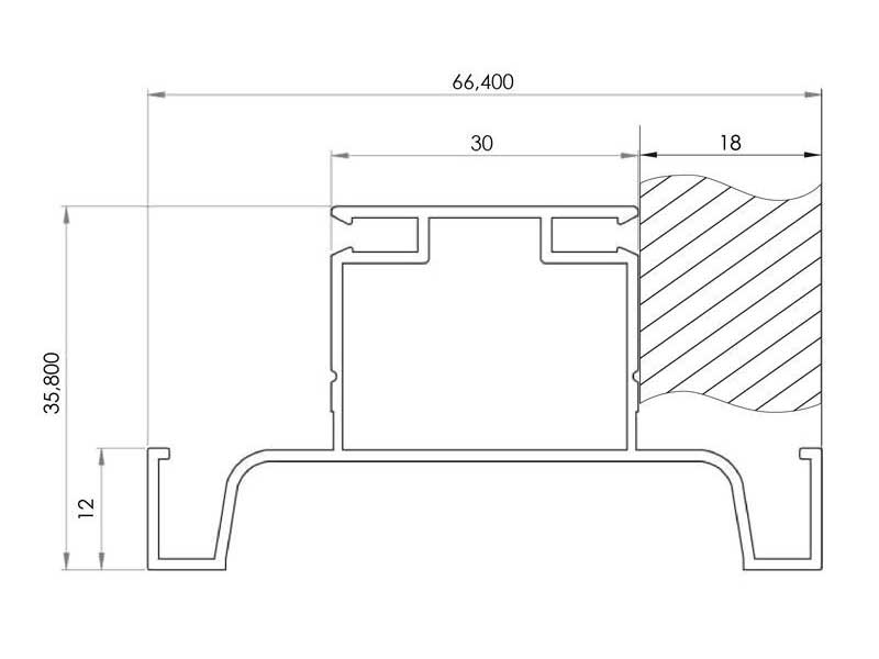 Профиль GOLA вертикальный type C черный матовый, L-3000 мм (Linken System)