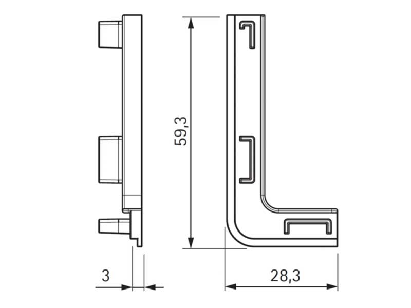 Заглушка пластиковая (L) на пофиль L GOLA