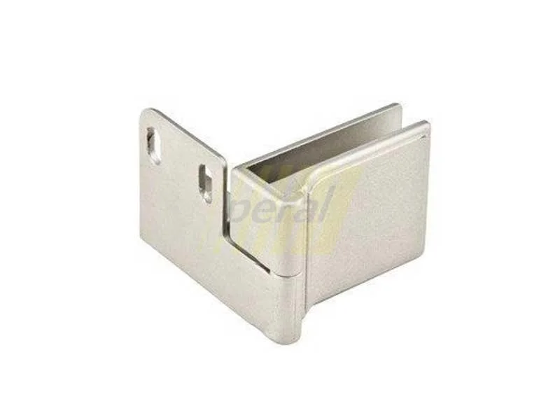 Петля меблева для скляних дверей кутова сатин