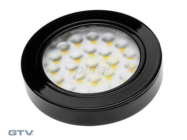 Точковий накладний світлодіодний світильник GTV Vasco 1,7W, 12V, 24 діода, чорний, холодний білий