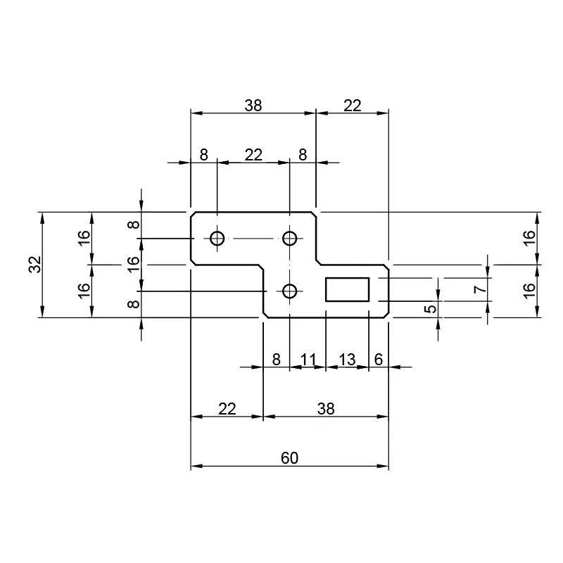 Кріплення для дзеркала Z-подібне 60(38)x32(16) мм - Зображення 2