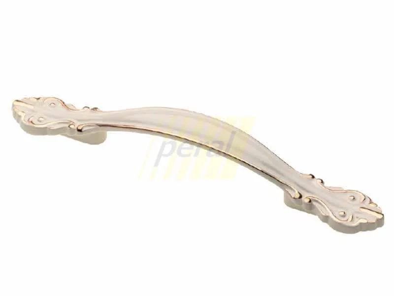 Ручка меблева GTV ROYAL2 Werona, 96 мм білий/золото