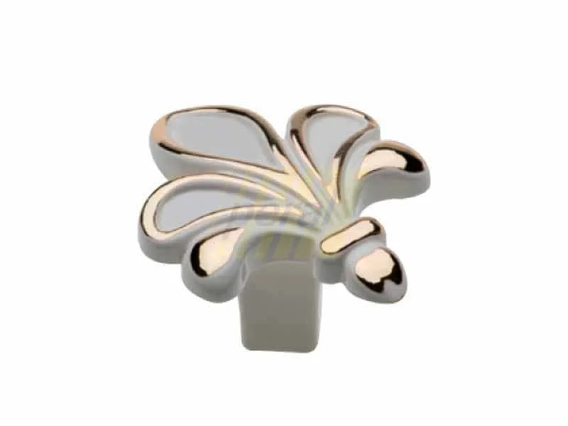 Ручка меблева GTV ROYAL3 Genova, білий/золото