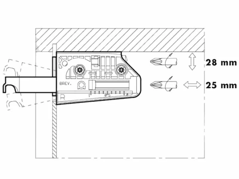 Подвес ушко для шкафов левый Camar Hafele 290.05.961