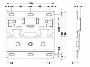 Монтажная планка 897 AS XL для подвеса шкафов 120 х 120 мм сталь оцинкованная