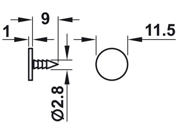 Механізм Tip-on HAFELE беж 40мм Ø10мм + магніт 356.06.460