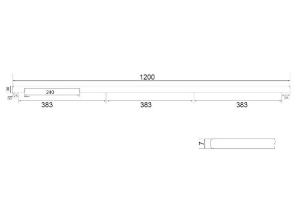 Мебельная ручка DL 45/1200 ВLK черная матовая