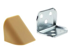 Уголок двойной металлический с накладкой, бук