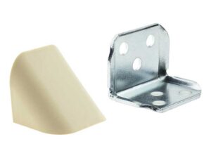 Уголок двойной металлический с накладкой, беж