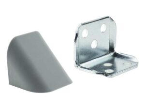 Уголок двойной металлический с накладкой, серый