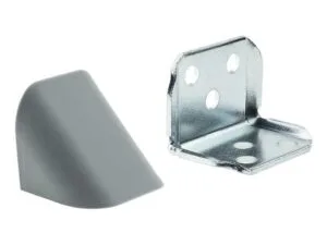 Кутник подвійний металевий з накладкою, сірий