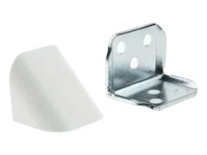 Кутник подвійний металевий з накладкою, білий