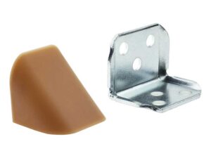 Уголок двойной металлический с накладкой, ольха