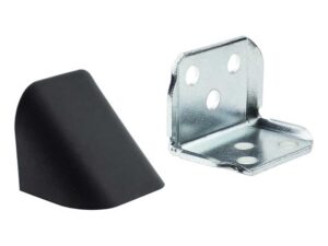 Уголок двойной металлический с накладкой, черный