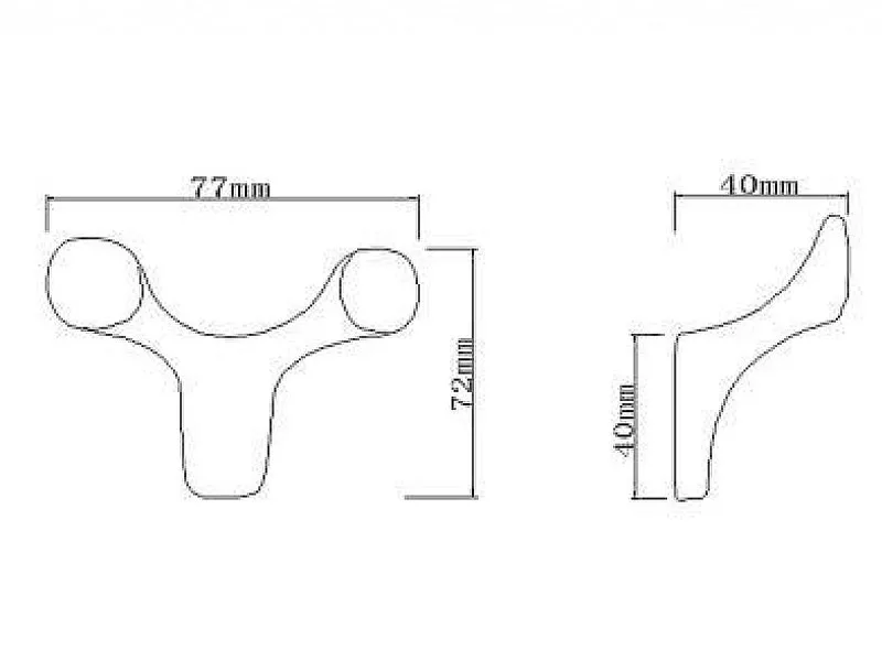 Гачок меблевый DW 02 BLK чорний, ДС Стандартлайн