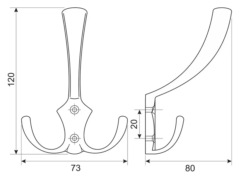 Гачок DW 59 G2 BLKM чорний матовий, ДС Оптималайн