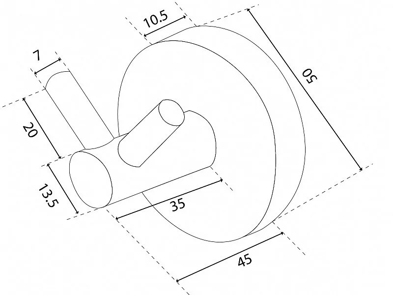Гачок подвійний HK-2 BLK чорний, ДС