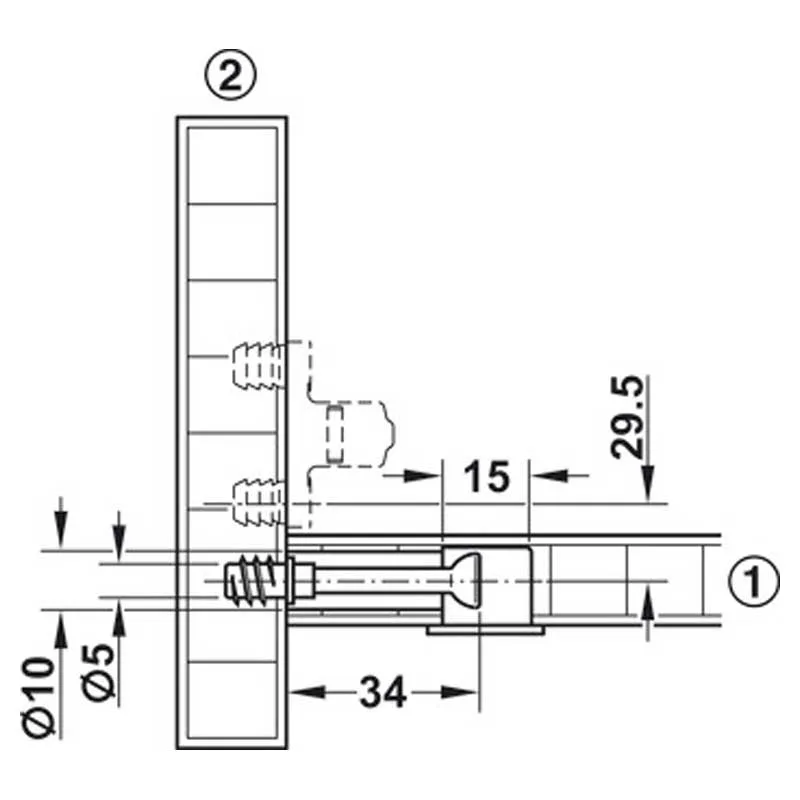 Муфта з’єднувальна Häfele Minifix® 15, цинкове лиття, без бортика